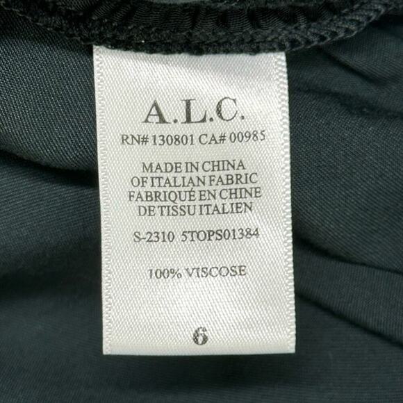 NWT | A.L.C | Jaime One Shoulder Asymmetrical Top | Black | Size 6 - Picture 9 of 16